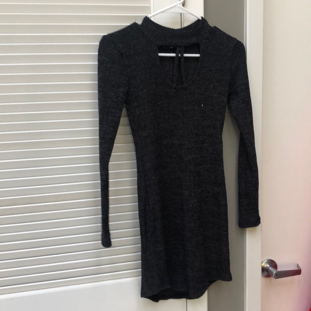 Black knit dress
